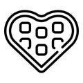 Heart wafer icon outline vector. Belgian waffle