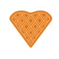 Heart waffle icon, flat style