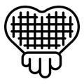 Heart waffle icon outline vector. Belgian wafer