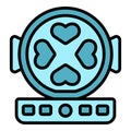 Heart waffle machine icon vector flat Royalty Free Stock Photo