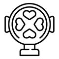 Heart waffle maker icon outline vector. Iron machine