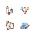 Heart-warming style RGB color icons set