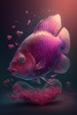 Heart of Water with Fish Inside Made with Generative AI Royalty Free Stock Photo