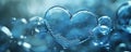 Heart from water splash with bubbles in clean fresh blue water. Save the water, World Water Day Royalty Free Stock Photo