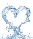 Heart from water splash with bubbles Royalty Free Stock Photo