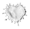 Heart from water splash with bubbles isolated on white Royalty Free Stock Photo