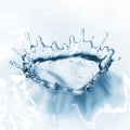 Heart from water splash with bubbles on white Royalty Free Stock Photo