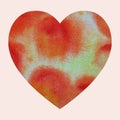 heart watercolor red orange circle for design Royalty Free Stock Photo