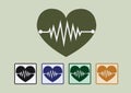 Heart wave icons