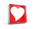 Heart - web button isolated on white background Royalty Free Stock Photo