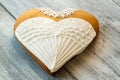 Heart wedding dress cookie.