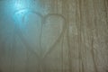 Heart on the wet steambath glass Royalty Free Stock Photo