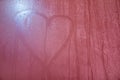 Heart on the wet steambath glass Royalty Free Stock Photo