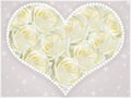 Heart with white roses. Royalty Free Stock Photo