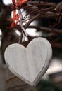 Heart. White stone heart on tree, symbol of love Royalty Free Stock Photo