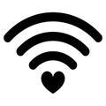 Heart wifi icon black