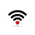 Heart wifi. Vector heart connect icon