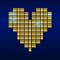 Heart of windows. Heart bit. Pixel art. Love.