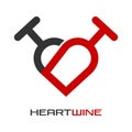 Heart wine logo. Vector illustration. Royalty Free Stock Photo