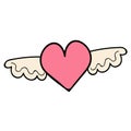 Heart with wings Romantic picture for Valentine`s Day Royalty Free Stock Photo