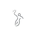 heart woman shape line illustration logo design icon figure