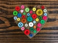 Heart Wood with Buttons. Photo image