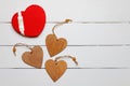 Heart on a wooden background. Heart of love