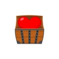 Heart in wooden chest. Concept hide love