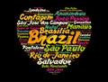 Heart word cloud with List of cities in Brazil