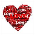 Heart from word LOVE Royalty Free Stock Photo
