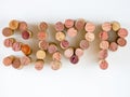 Word Shop made of wine corks Isolated on white background Royalty Free Stock Photo