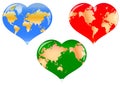 Heart world map Royalty Free Stock Photo