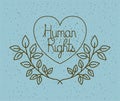 Heart with wreath human rights drawns