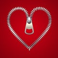 Heart with zipper, made of male and female icons, vector illustration Royalty Free Stock Photo