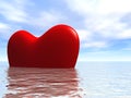 Heart3D in ocean Royalty Free Stock Photo