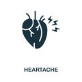 Heartache flat icon. Colored element sign from body ache collection. Flat Heartache icon sign for web design