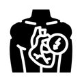 heartache glyph icon vector illustration