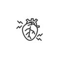 Heartache line icon