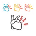 Heartache line icons. Vector for web graphics.