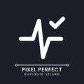 Heartbeat animation applying pixel perfect white linear ui icon for dark theme