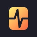 Heartbeat animation effect orange solid gradient ui icon for dark theme