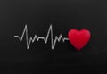 Heartbeat on blackboard Royalty Free Stock Photo