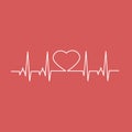 Heartbeat Cardio Heart Line. Vector illustration