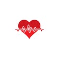 Heartbeat Cardiogram Icon Vector illustration Royalty Free Stock Photo