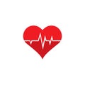 Heartbeat Cardiogram Icon Vector illustration Royalty Free Stock Photo