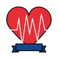 Heartbeat cardiology ribbon