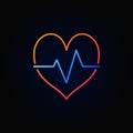 Heartbeat colored vector icon in minimal outline style Royalty Free Stock Photo