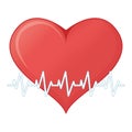 Heartbeat Concept Icon and Label. Health Research Symbol, Icon and Badge. Cartoon Vector illustration Royalty Free Stock Photo