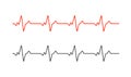 Heartbeat ecg electrocardiogram vector graph wave line. Ekg cardio heart beat cardiology frequency monitor Royalty Free Stock Photo
