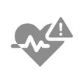 Heartbeat with exclamation problem alert vector Royalty Free Stock Photo